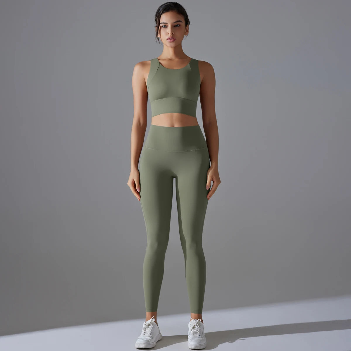 Women's High Waist Butt Lift Running Yoga Pants Nude Fitness Suit Quick Dry Tight-Fitting Beauty Back Shockproof Bra Yoga Sets