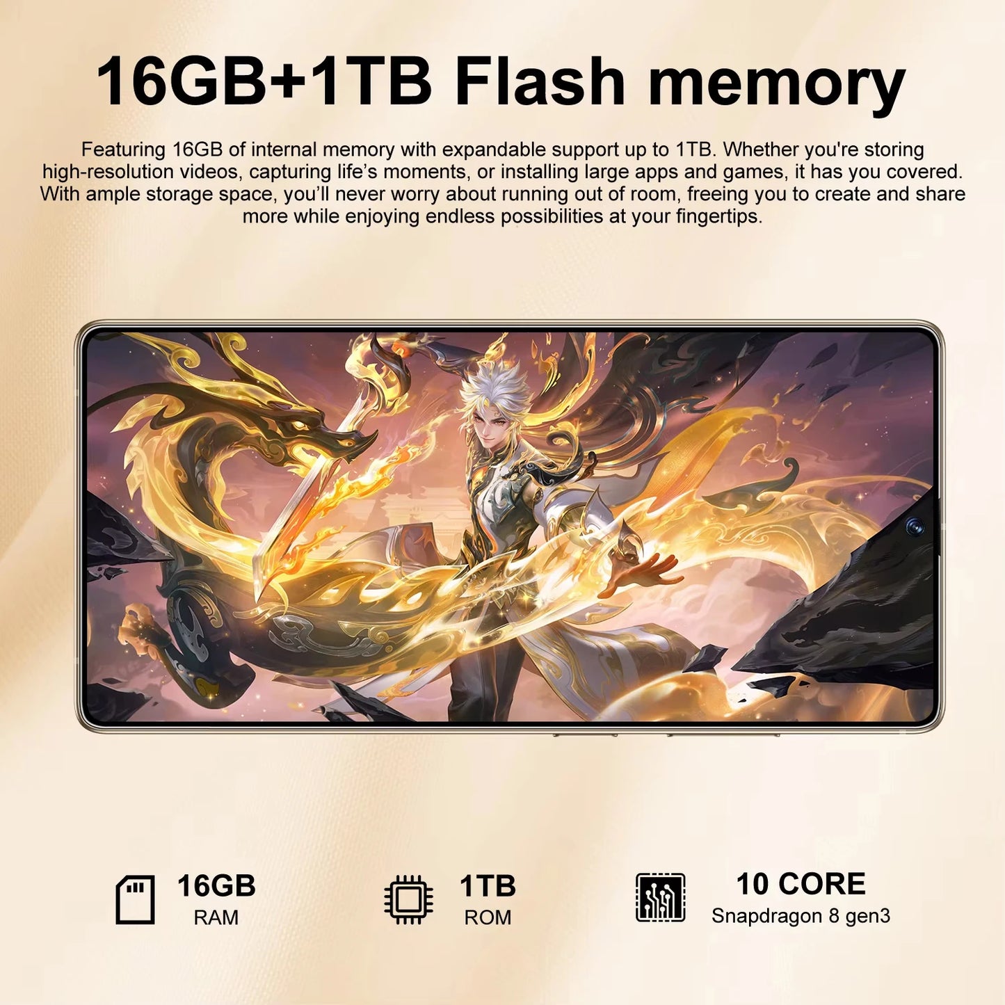 Original S26 Ultra SmartPhone 5G 7.3HD Screen 16G+1TB 8000Mah 72MP Android14 Dual Sim Face Unlock LTE/CDMA Cellular Mobile