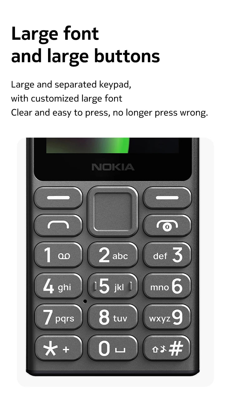 New and Original Nokia 125 4G Feature Phone Dual SIM 1450mAh Bettery Bluetooth 5.0 FM Radio Mobile Phone Hebrew Keyboard