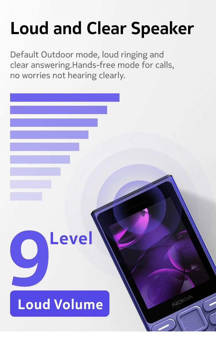 New and Original Nokia 125 4G Feature Phone Dual SIM 1450mAh Bettery Bluetooth 5.0 FM Radio Mobile Phone Hebrew Keyboard