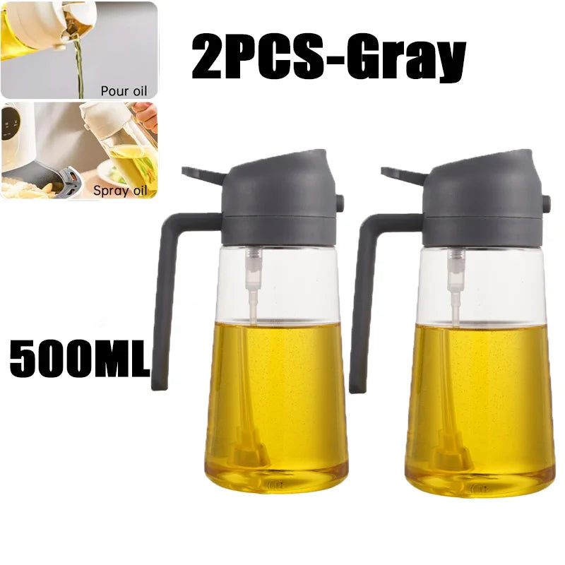 200/300/500ml Oil Spray Bottle BBQ Cooking Olive Oil Sprayer Plastic Baking Oil Spray Empty Bottle Vinegar Bottle Or Oil brush