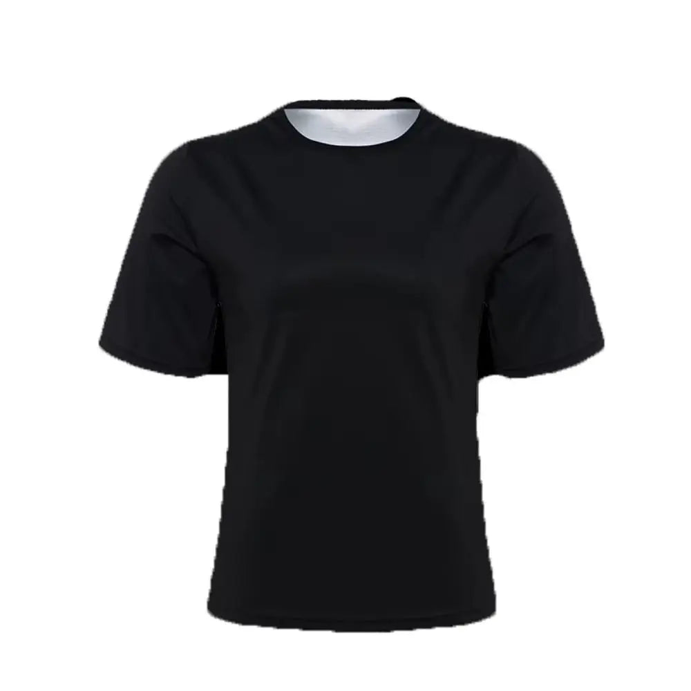 Sweat-resistant Sweat Short Sleeve Fat Burning Waist Trainer Sauna Sweat Shirt Compression Fit Versatile Women's Sweat Shirt