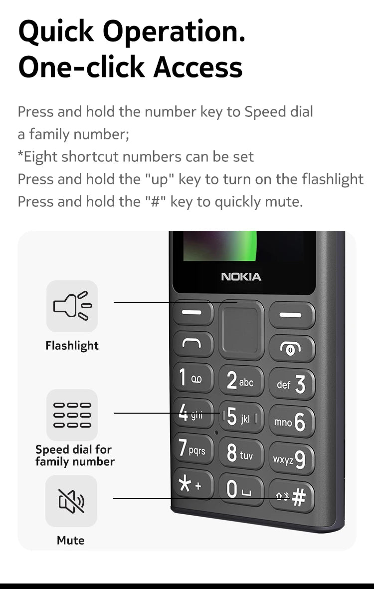 New and Original Nokia 125 4G Feature Phone Dual SIM 1450mAh Bettery Bluetooth 5.0 FM Radio Mobile Phone Hebrew Keyboard