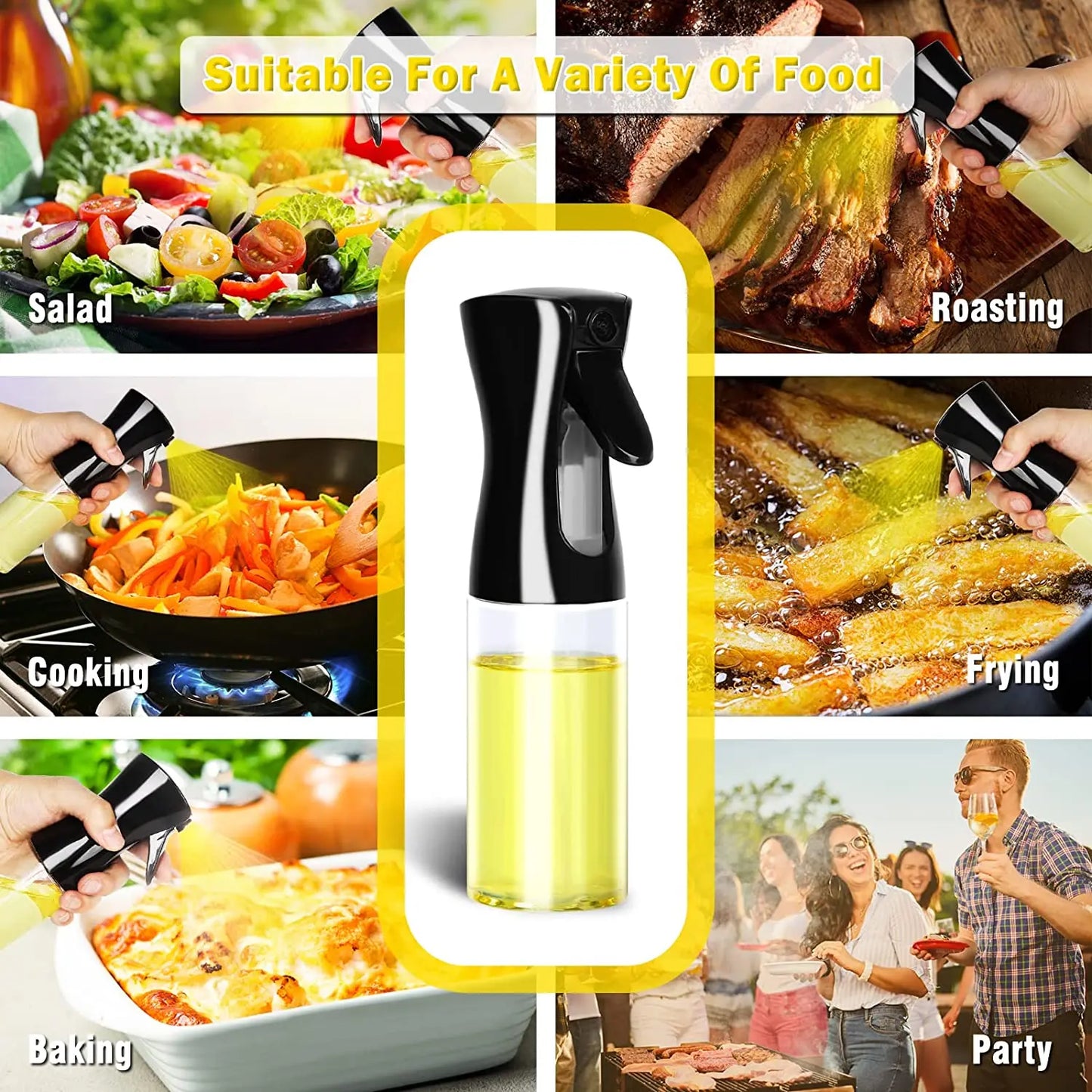 200/300/500ml Oil Spray Bottle BBQ Cooking Olive Oil Sprayer Plastic Baking Oil Spray Empty Bottle Vinegar Bottle Or Oil brush