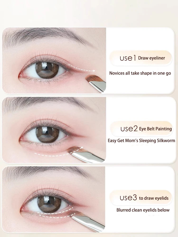 Sickle Eyeliner Brush Eyeshadow Blade Brush Detail Brush Diagonal Eyebrow Brushes Undereyelid To Sleeping Silkworm Makeup Tools