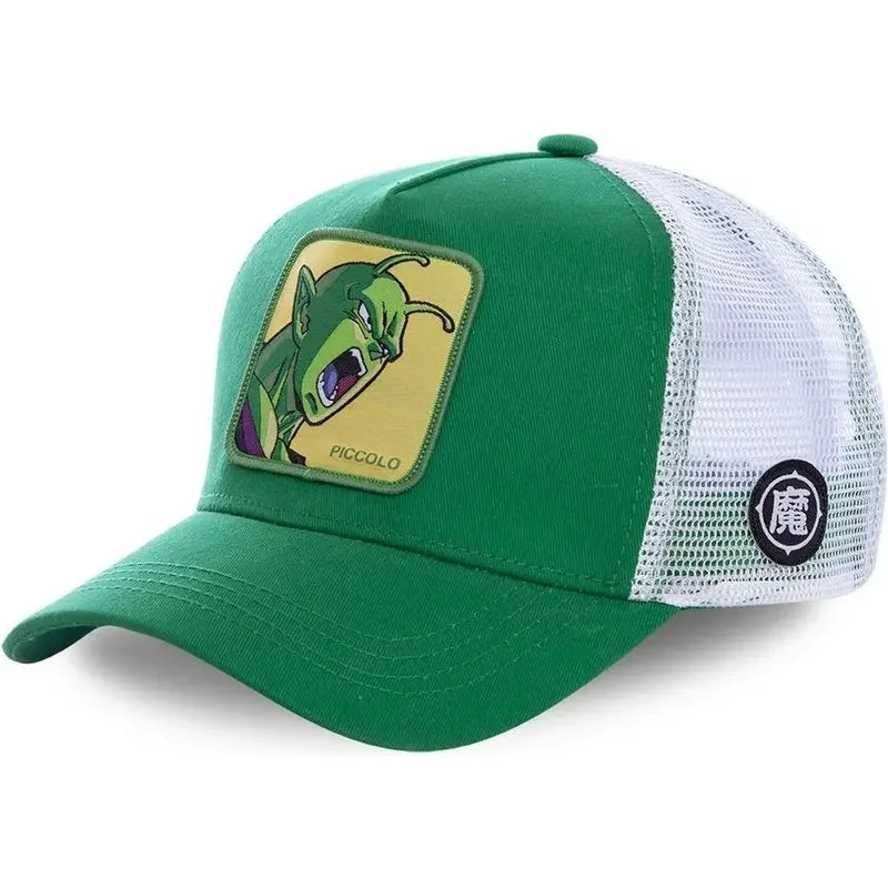 New Dragon Ball Son Goku Cap Summer Travel Peaked Cap Men's Embroidery Hip-Hop Cap Style Sun Visor Adjustable Trucker Mesh Cap