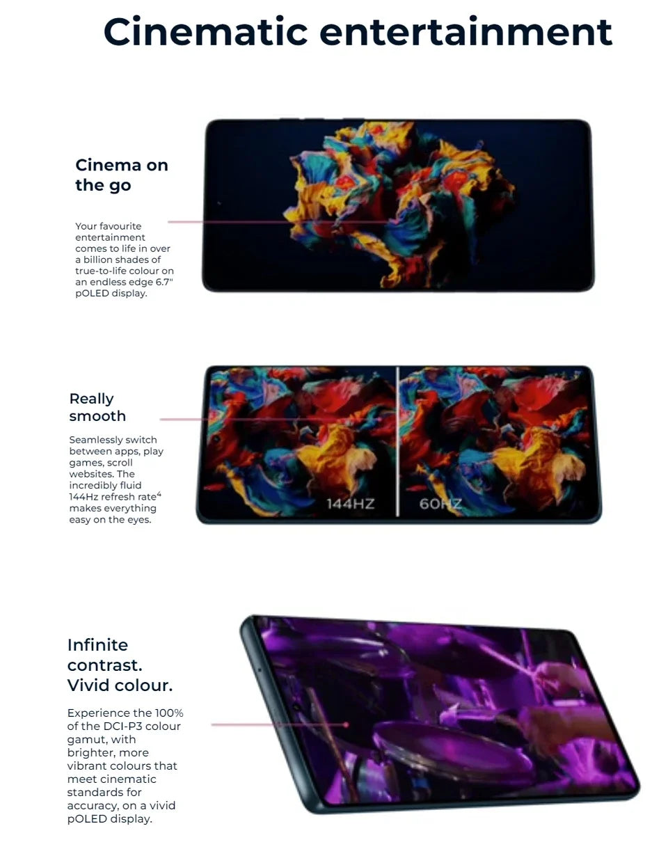 Motorola Edge 50 Fusion Smartphone 5G Snapdragon 7 Gen2 6.7" 144Hz P-OLED Screen 50MP Camera 5000mAh Battery Taiwan Version