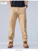 Men Streetwear Casual Straight Multi Pockets Cargo Pants Customized Men Hot Sale Outdoor Hiking Cotton Oversize Cargo Trousers