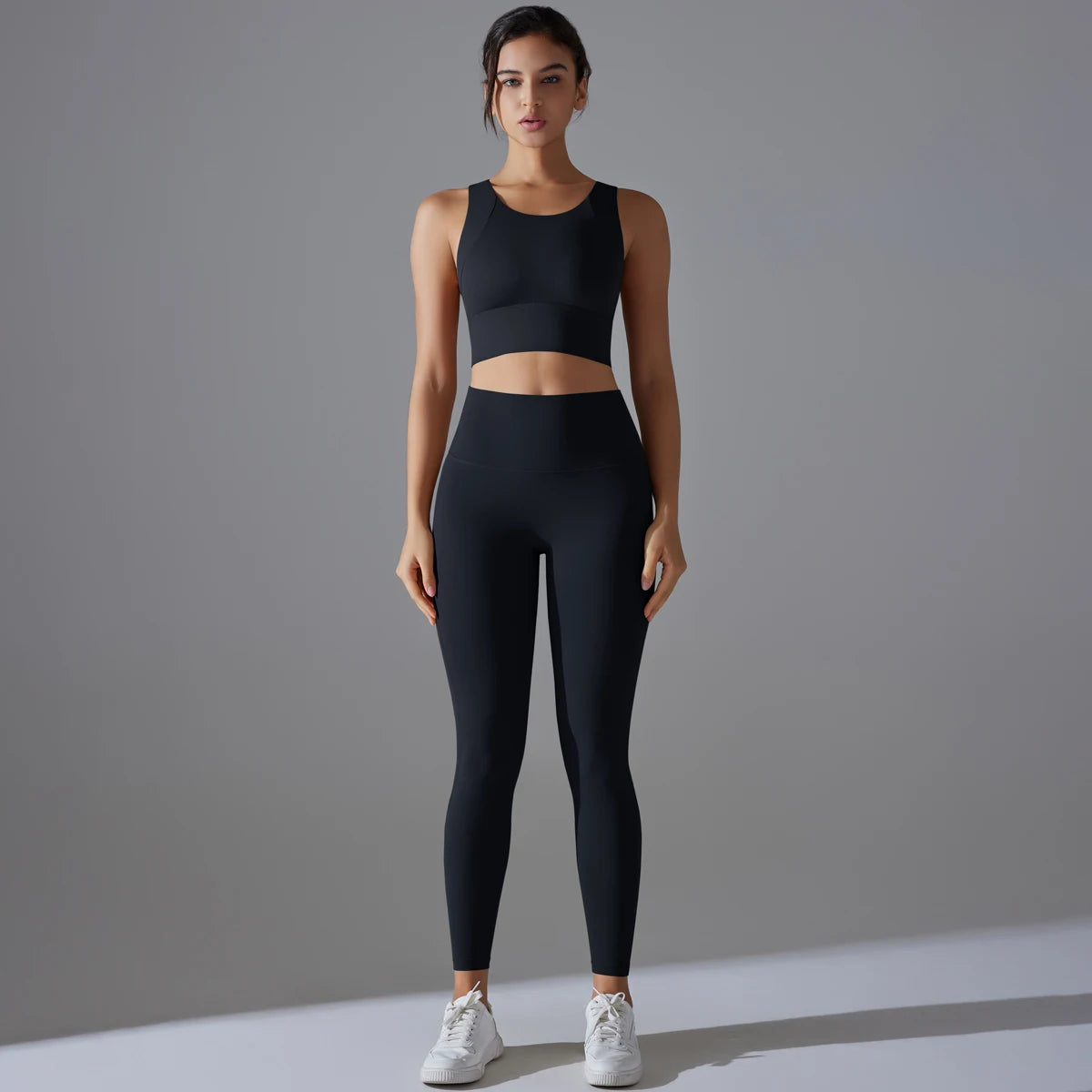Women's High Waist Butt Lift Running Yoga Pants Nude Fitness Suit Quick Dry Tight-Fitting Beauty Back Shockproof Bra Yoga Sets