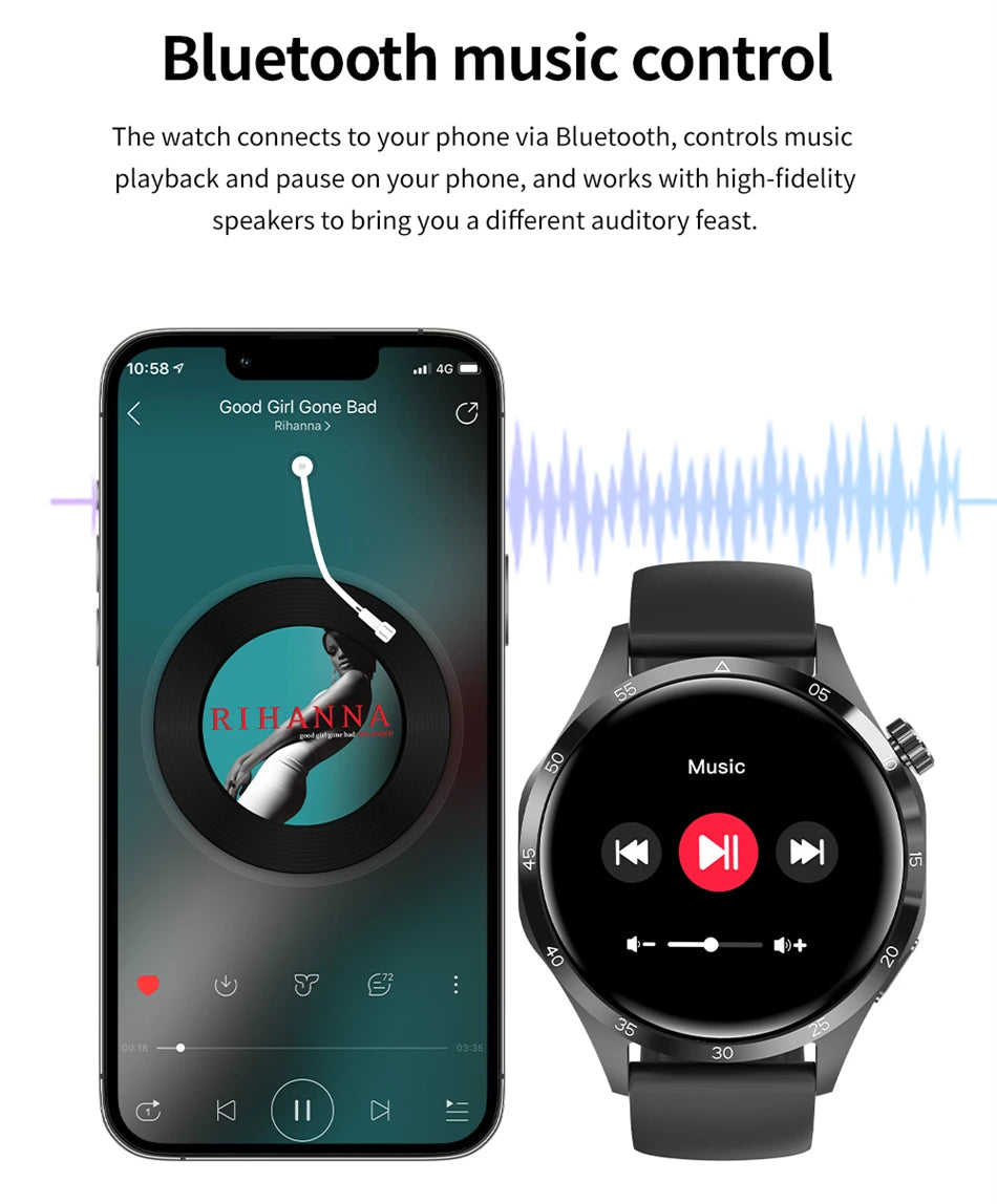 2025 1.53 inch AMOLED HD Screen Watch 4 Pro SmartWatch Men BT Call GPS NFC Health Monitori Smartwatch Mens Watch For Android IOS