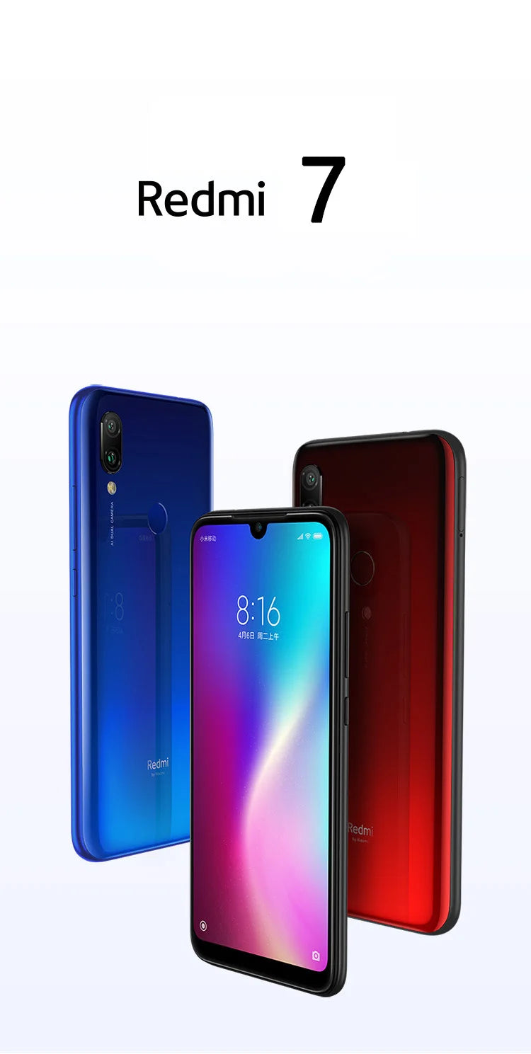 Original Xiaomi Redmi 7 4GB 64GB 6.81'' Mobile Phone