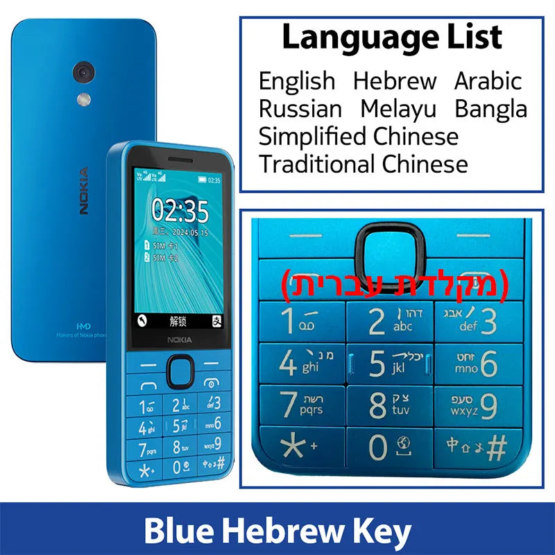 Nokia 235 4G Feature Phone Bluetooth 5.0 FM Radio Dual SIM 1450mAh Bettery Type-C Port Mobile Phone New And Original