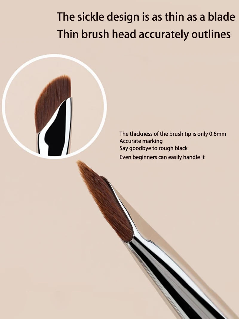 Sickle Eyeliner Brush Eyeshadow Blade Brush Detail Brush Diagonal Eyebrow Brushes Undereyelid To Sleeping Silkworm Makeup Tools