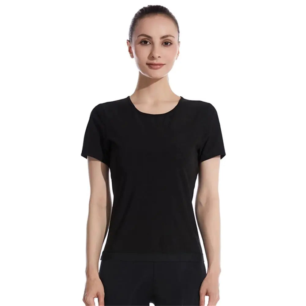 Sweat-resistant Sweat Short Sleeve Fat Burning Waist Trainer Sauna Sweat Shirt Compression Fit Versatile Women's Sweat Shirt
