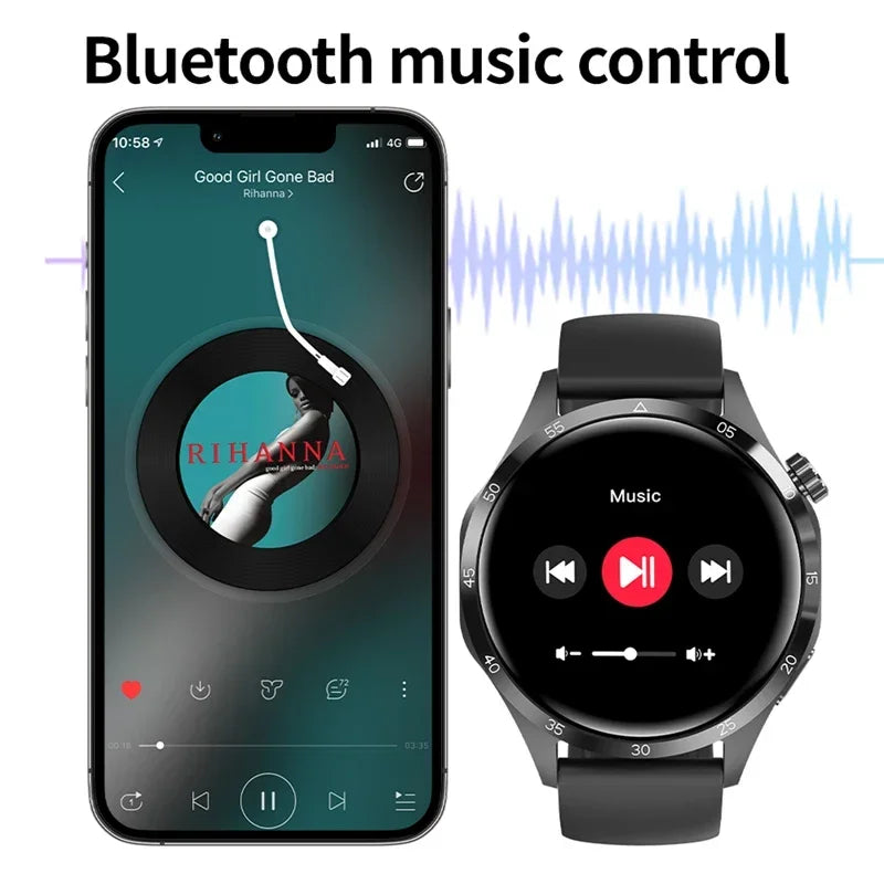 2025 1.53 inch AMOLED HD Screen Watch 4 Pro SmartWatch Men BT Call GPS NFC Health Monitori Smartwatch Mens Watch For Android IOS