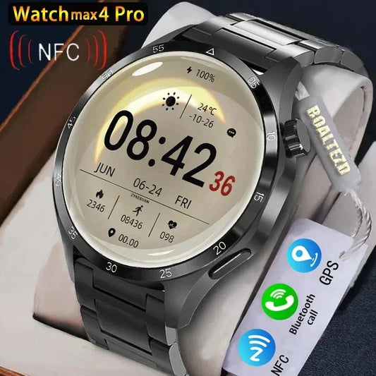 2025 1.53 inch AMOLED HD Screen Watch 4 Pro SmartWatch Men BT Call GPS NFC Health Monitori Smartwatch Mens Watch For Android IOS