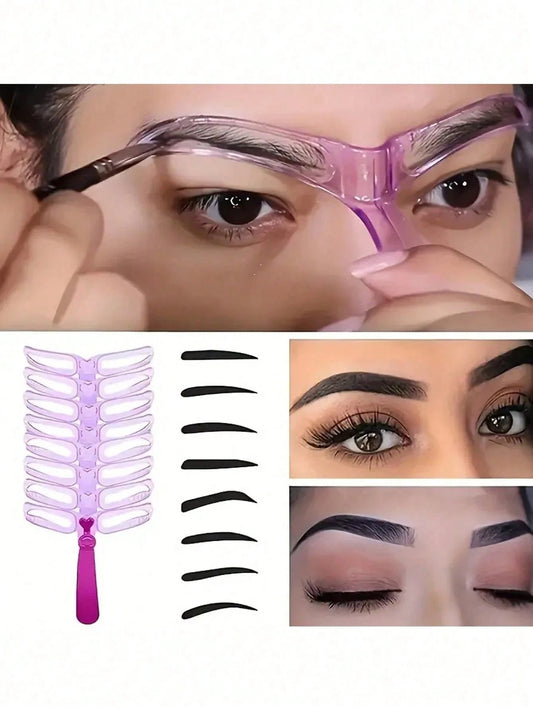8Pcs Reusable Eyebrow Stencils,Eyebrow Shaping Kit,Eyebrow Makeup Template,Eyebrow Shaper-8 Styles For Different Eyebrow Shapes