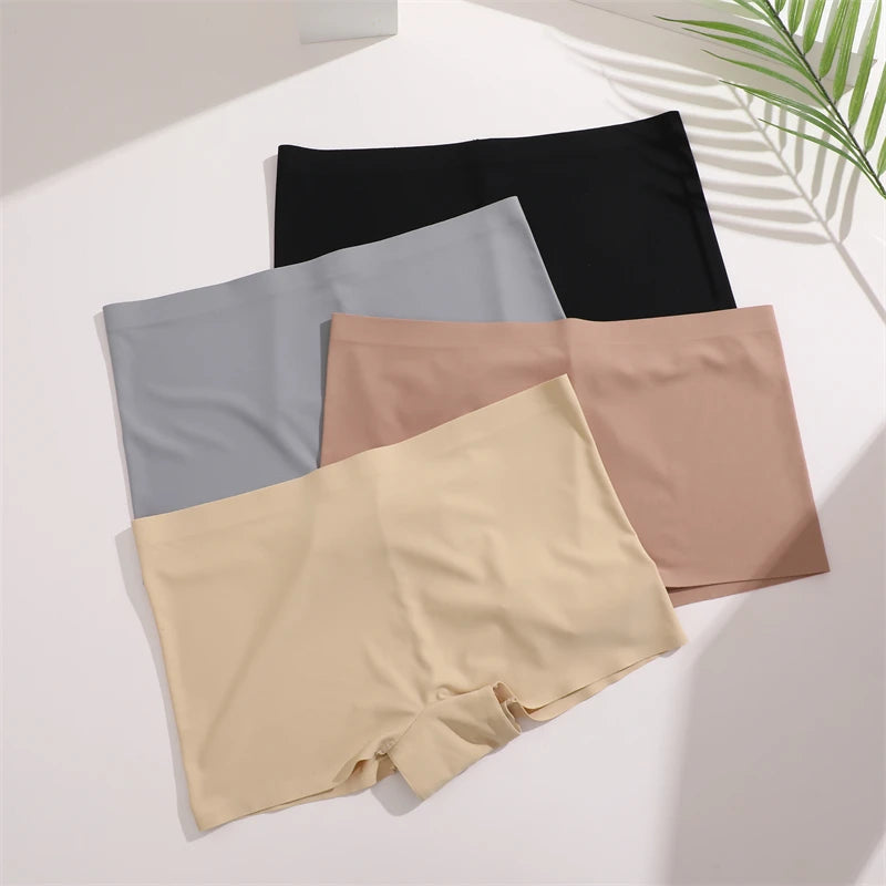 3Pcs Women's Seamless Sports Boxers Underwear Female Solid Color Panties Comfortable Brief Cozy Lingerie Intimate Underpant S-XL