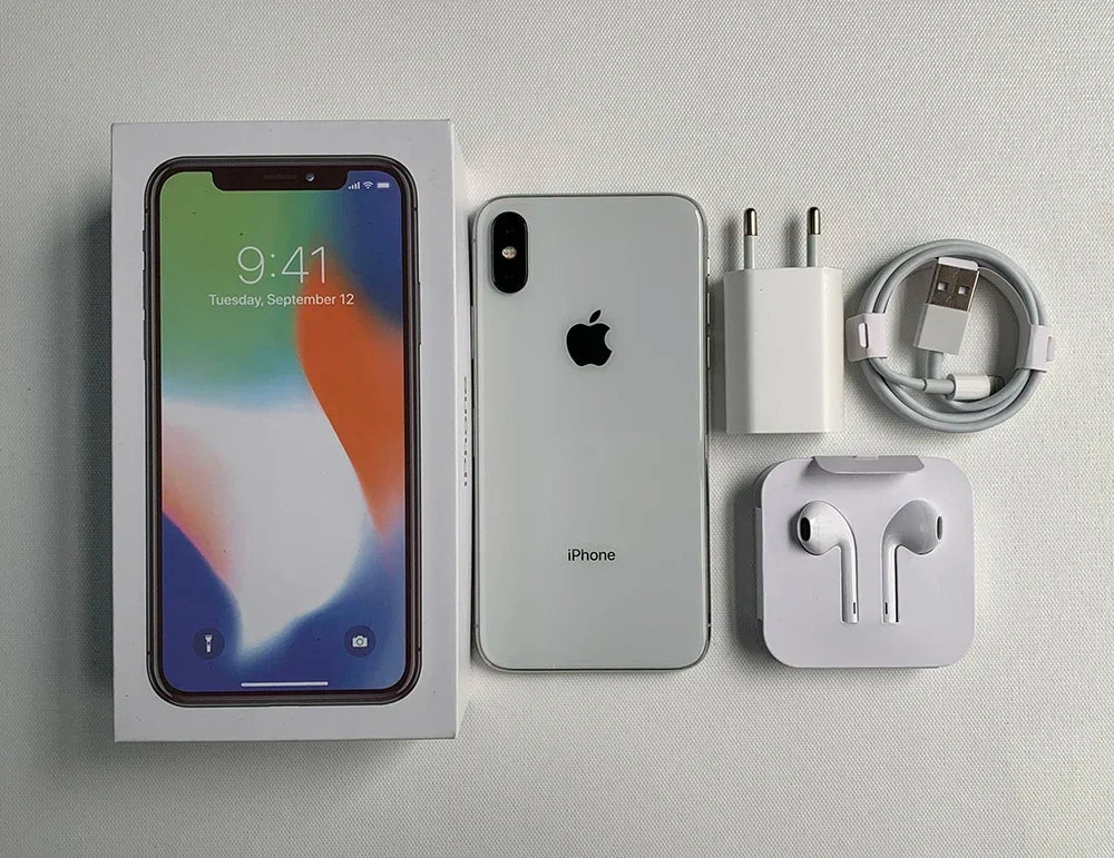 Original iPhone X 4G LTE CellPhone Unlocked 64GB/256GB ROM 5.8" A11 Bionic Chip Hexa Core FACE ID iphone x Mobile Cell Phone