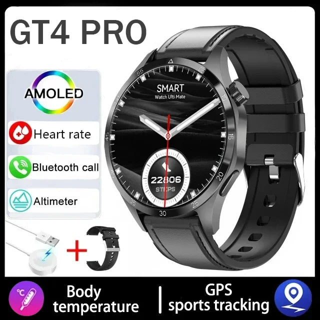 2025 1.53 inch AMOLED HD Screen Watch 4 Pro SmartWatch Men BT Call GPS NFC Health Monitori Smartwatch Mens Watch For Android IOS