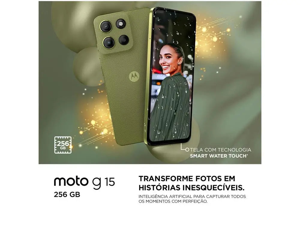 Smartphone Motorola Moto G15 256GB Graphite 4G 12GB 6,7 "Camera. Double Selfie 8MP
