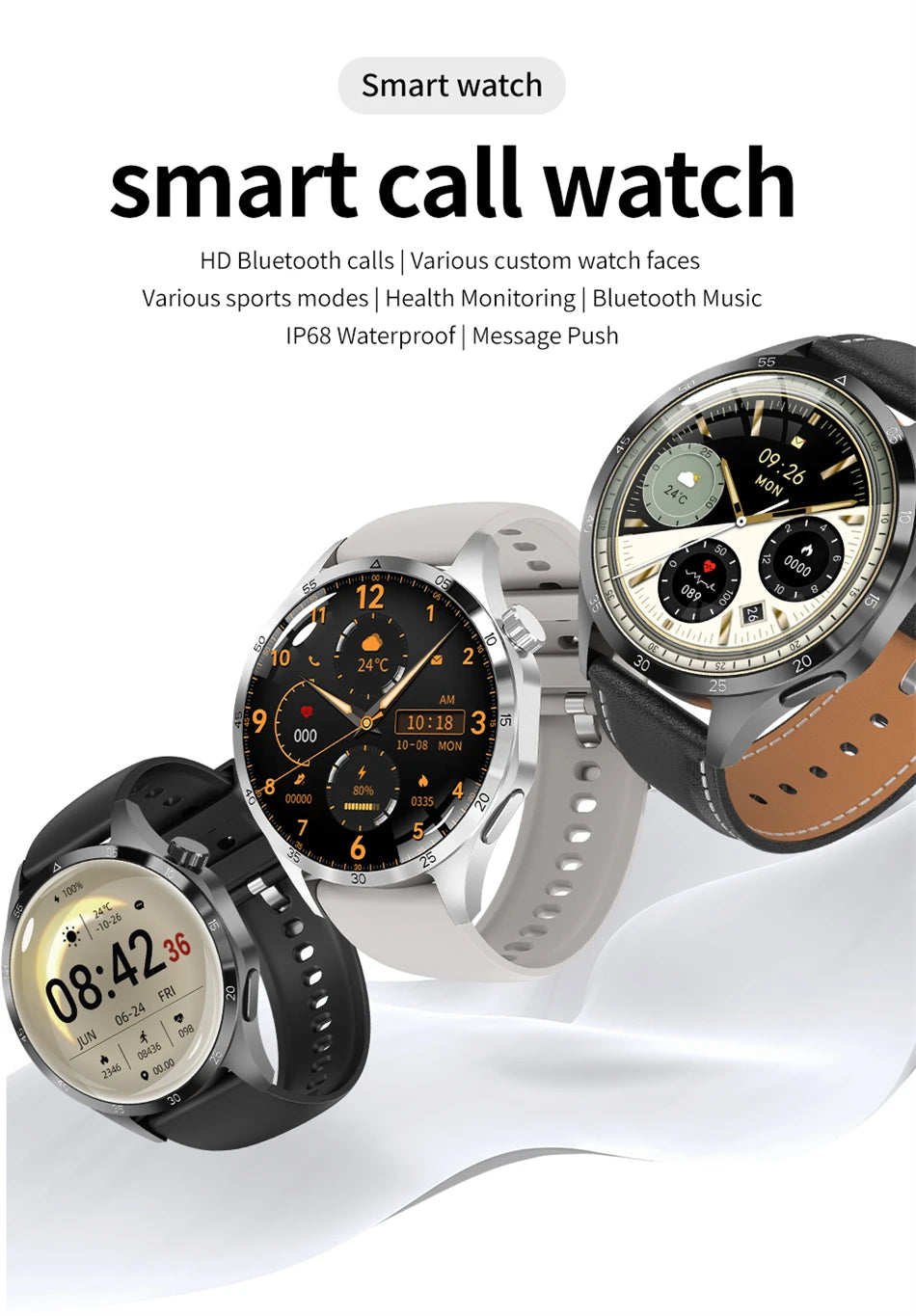 2025 1.53 inch AMOLED HD Screen Watch 4 Pro SmartWatch Men BT Call GPS NFC Health Monitori Smartwatch Mens Watch For Android IOS