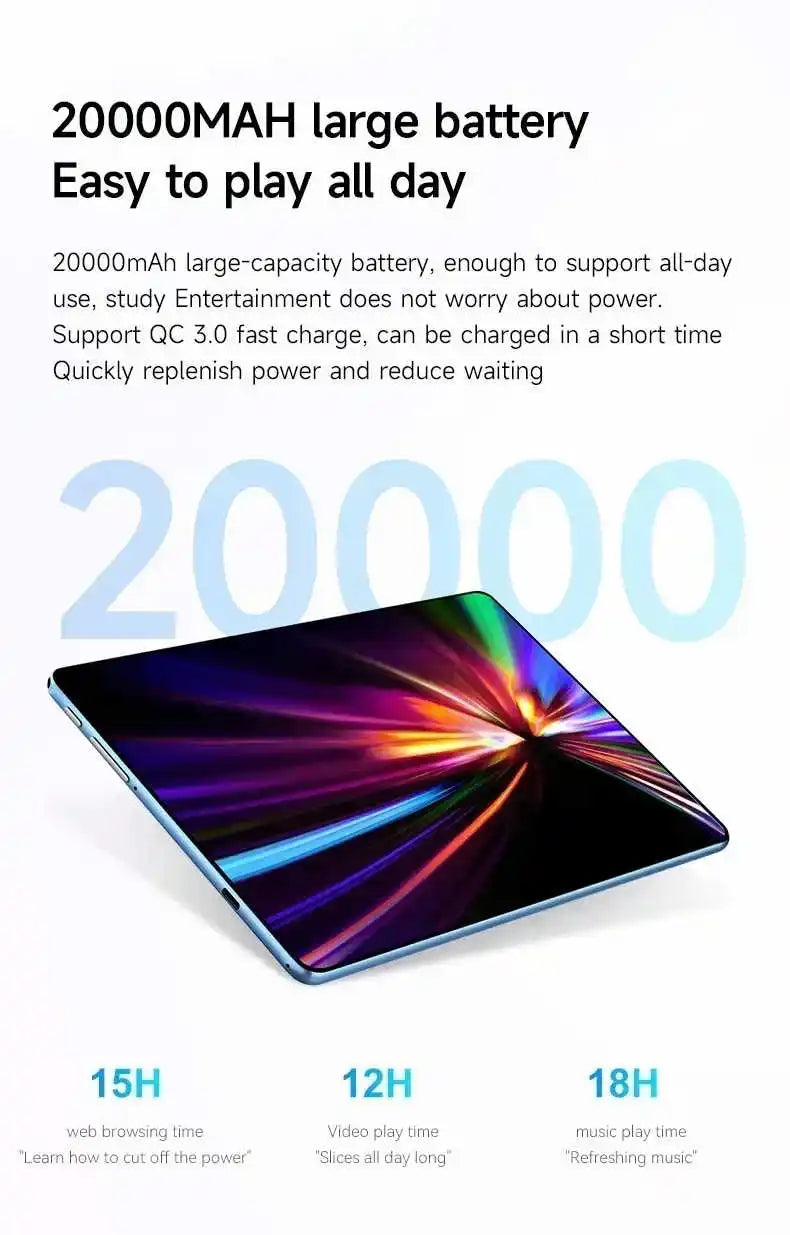 2026 12 inch iPad Air Pro 5G Tablet 24GB+2T 20000mAh Snapdragon 8Gen3  Android 16 5G Dual SIM GPS WIFI Original tableta android