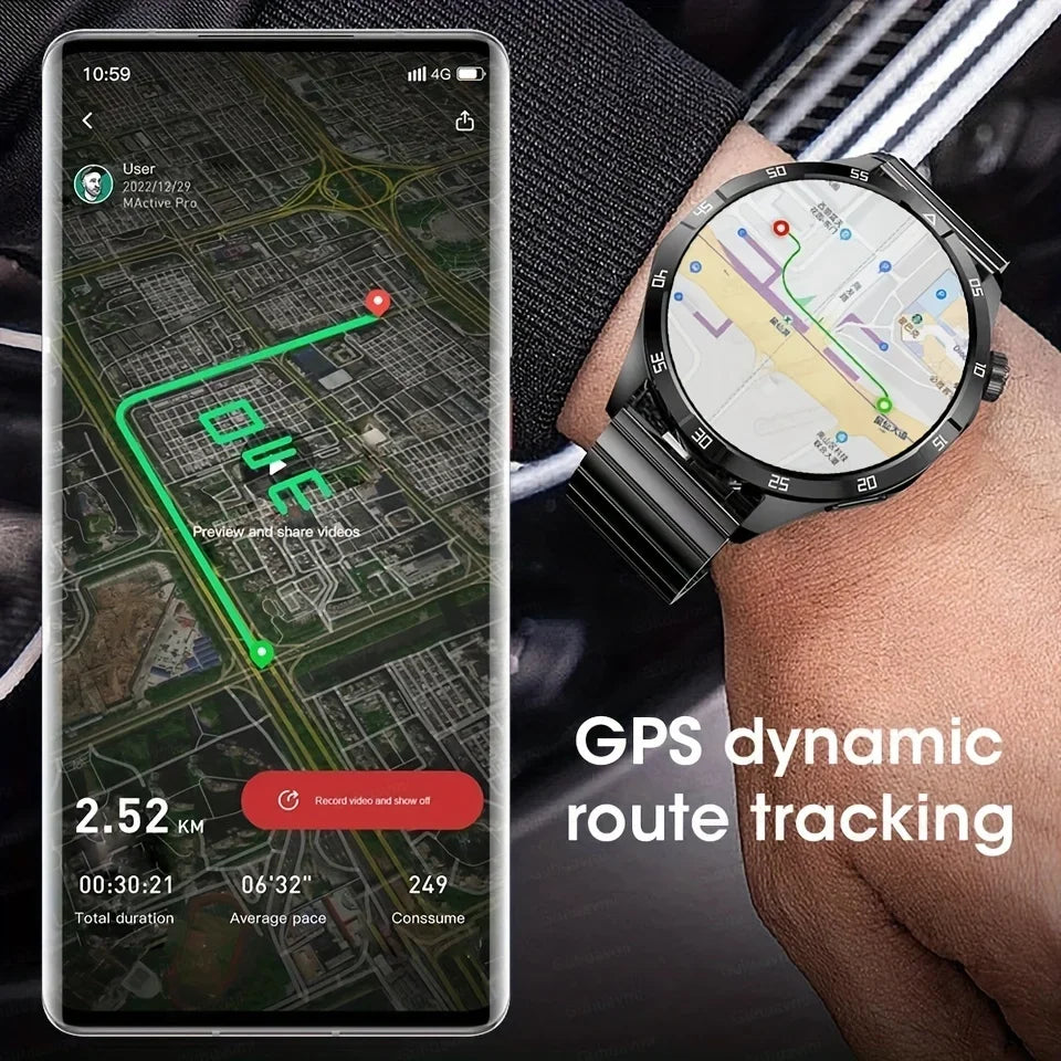 2025 1.53 inch AMOLED HD Screen Watch 4 Pro SmartWatch Men BT Call GPS NFC Health Monitori Smartwatch Mens Watch For Android IOS