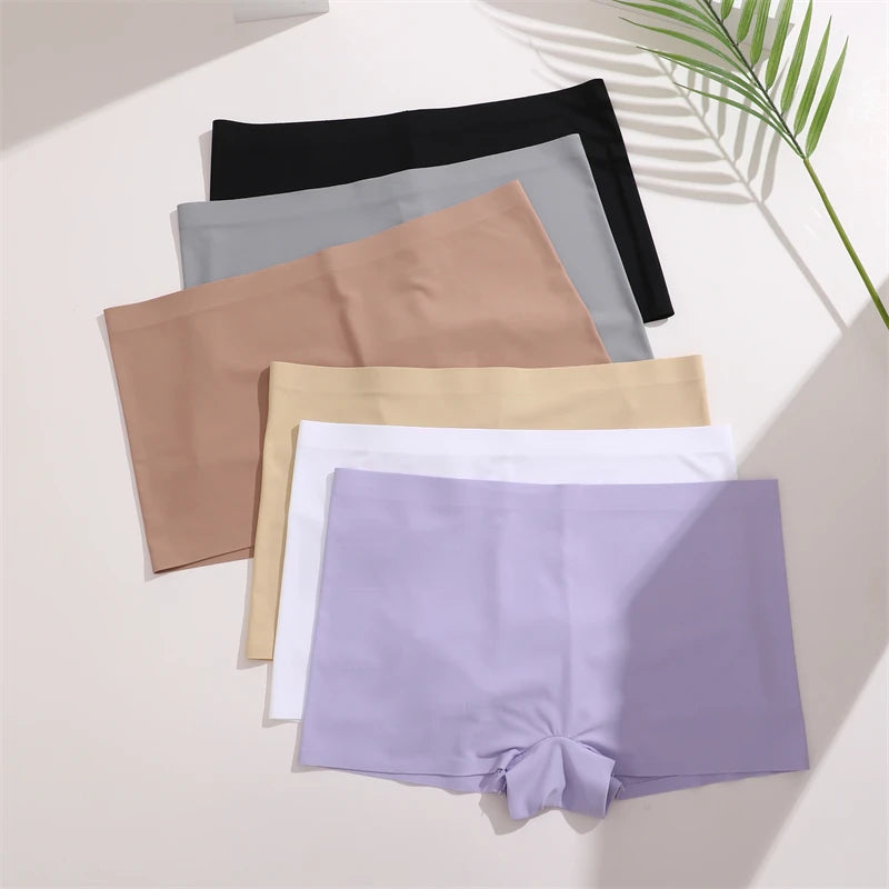 3Pcs Women's Seamless Sports Boxers Underwear Female Solid Color Panties Comfortable Brief Cozy Lingerie Intimate Underpant S-XL