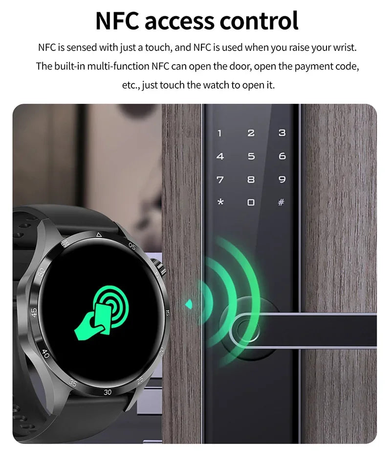 2025 1.53 inch AMOLED HD Screen Watch 4 Pro SmartWatch Men BT Call GPS NFC Health Monitori Smartwatch Mens Watch For Android IOS