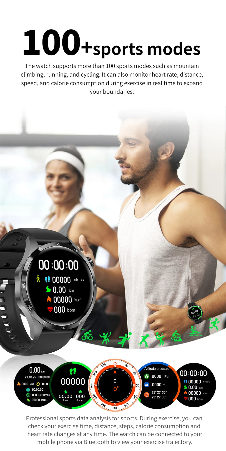 2025 1.53 inch AMOLED HD Screen Watch 4 Pro SmartWatch Men BT Call GPS NFC Health Monitori Smartwatch Mens Watch For Android IOS